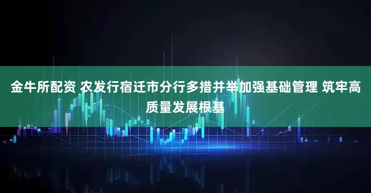 金牛所配资 农发行宿迁市分行多措并举加强基础管理 筑牢高质量发展根基